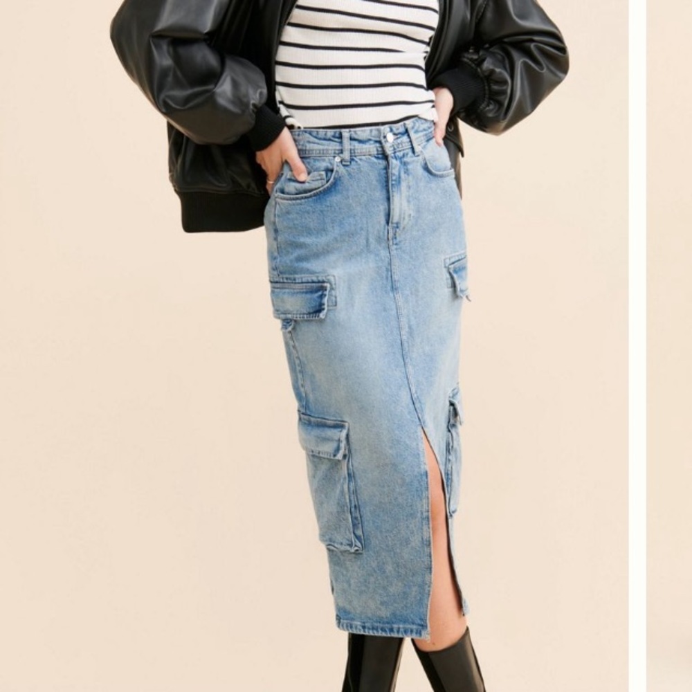 Anthropologie Blue Denim Skirt